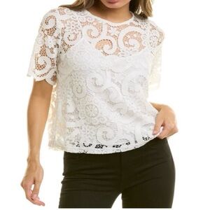 Nanette Lenore Elegant White Lace Top